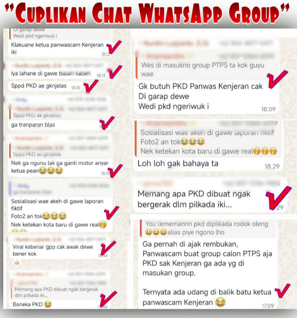 Bocor Alus Lagi, Beredar Percakapan Chat WhatsApp PKD Se-Kecamatan Surabaya Tentang "Pungli" di Panwascam Kenjeran