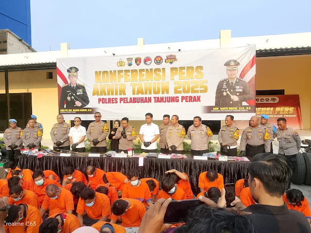 Polres Pelabuhan Tanjung Perak Adakan Rilis Akhir Tahun 2025